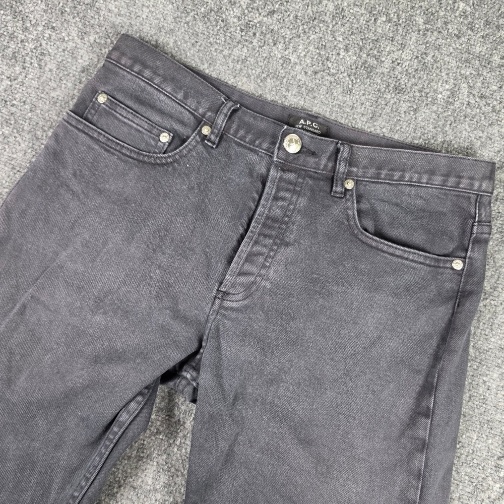 A.P.C. New Standard Jeans Mens 30 Black Straight Leg Button Fly Denim